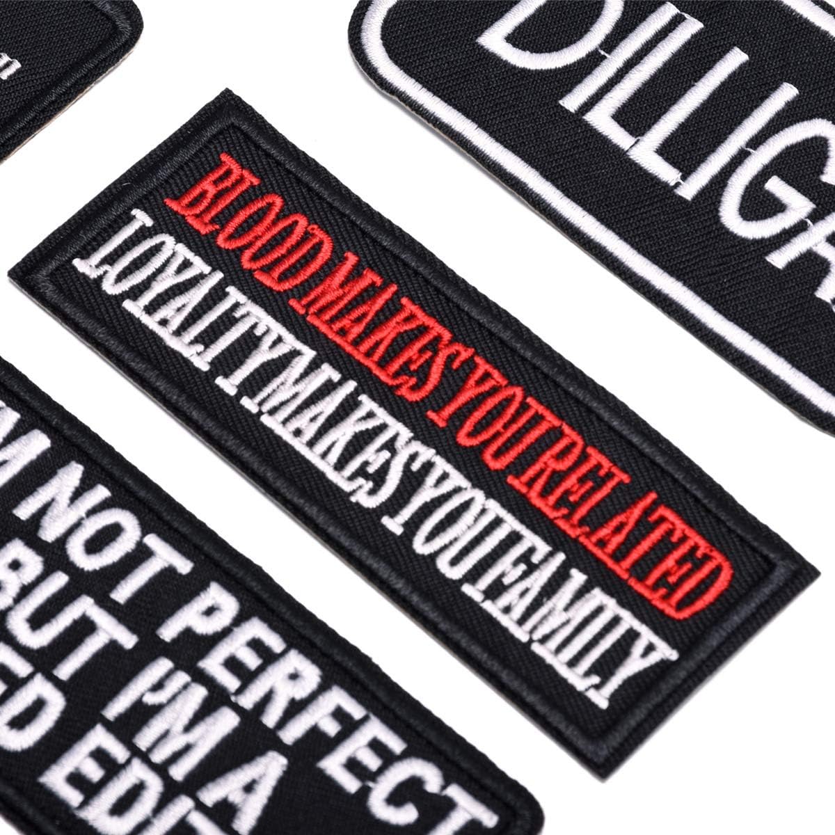 15 Pcs Slogan Letter Patches - Motorcycle Biker Veteran Patches