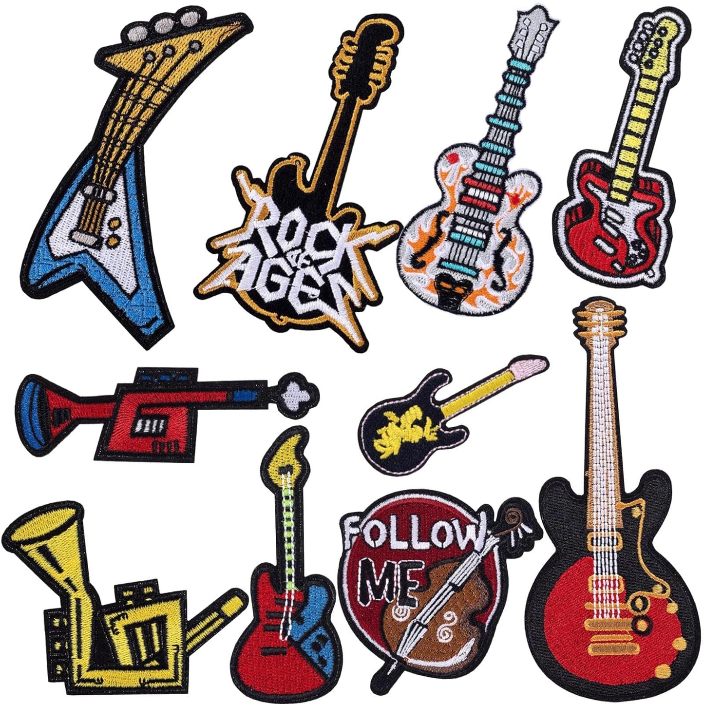 16 Pcs Hip Hop Music Iron On Patches - Embroidered Veteran Patches