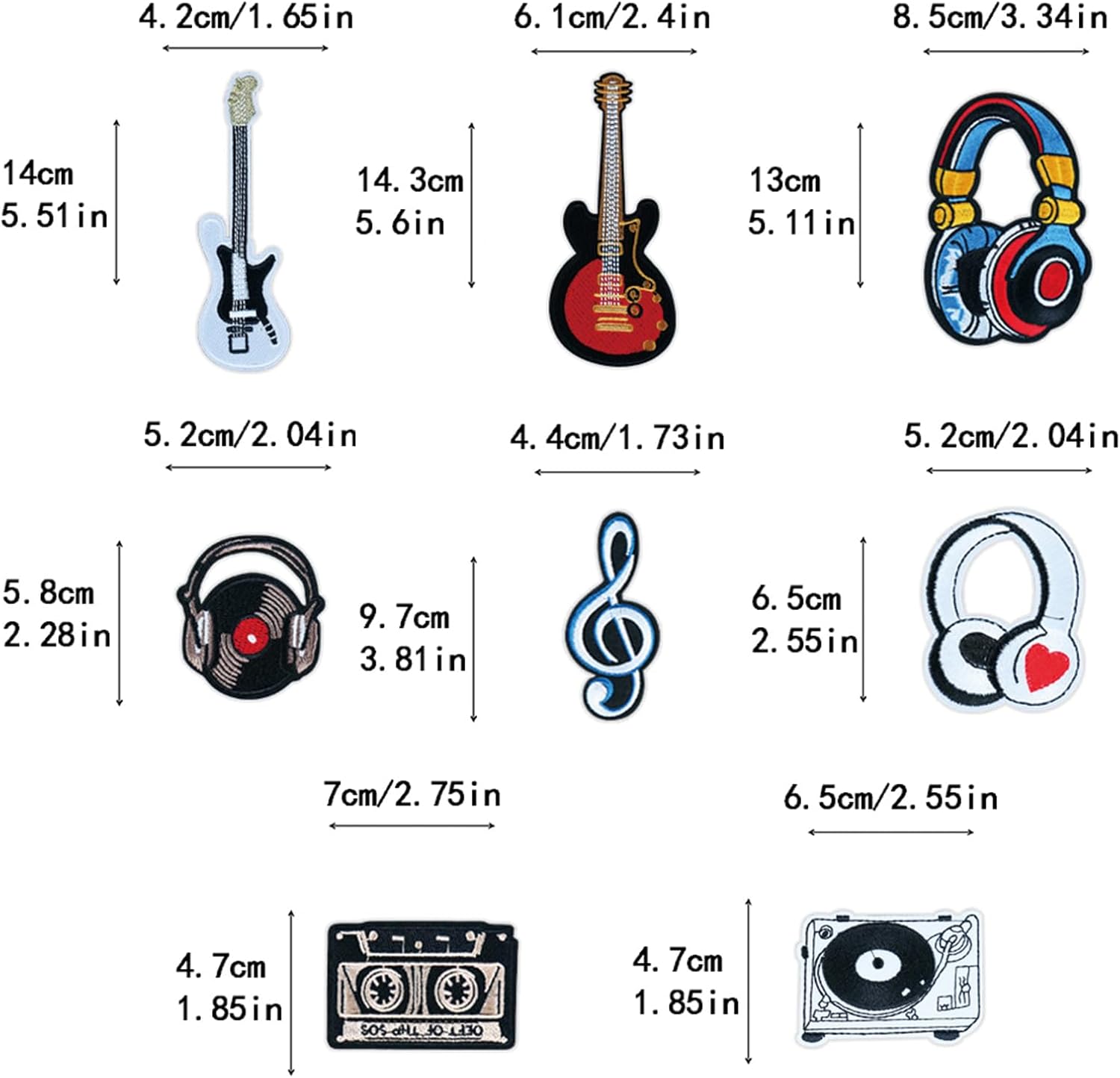 16 Pcs Hip Hop Music Iron On Patches - Embroidered Veteran Patches