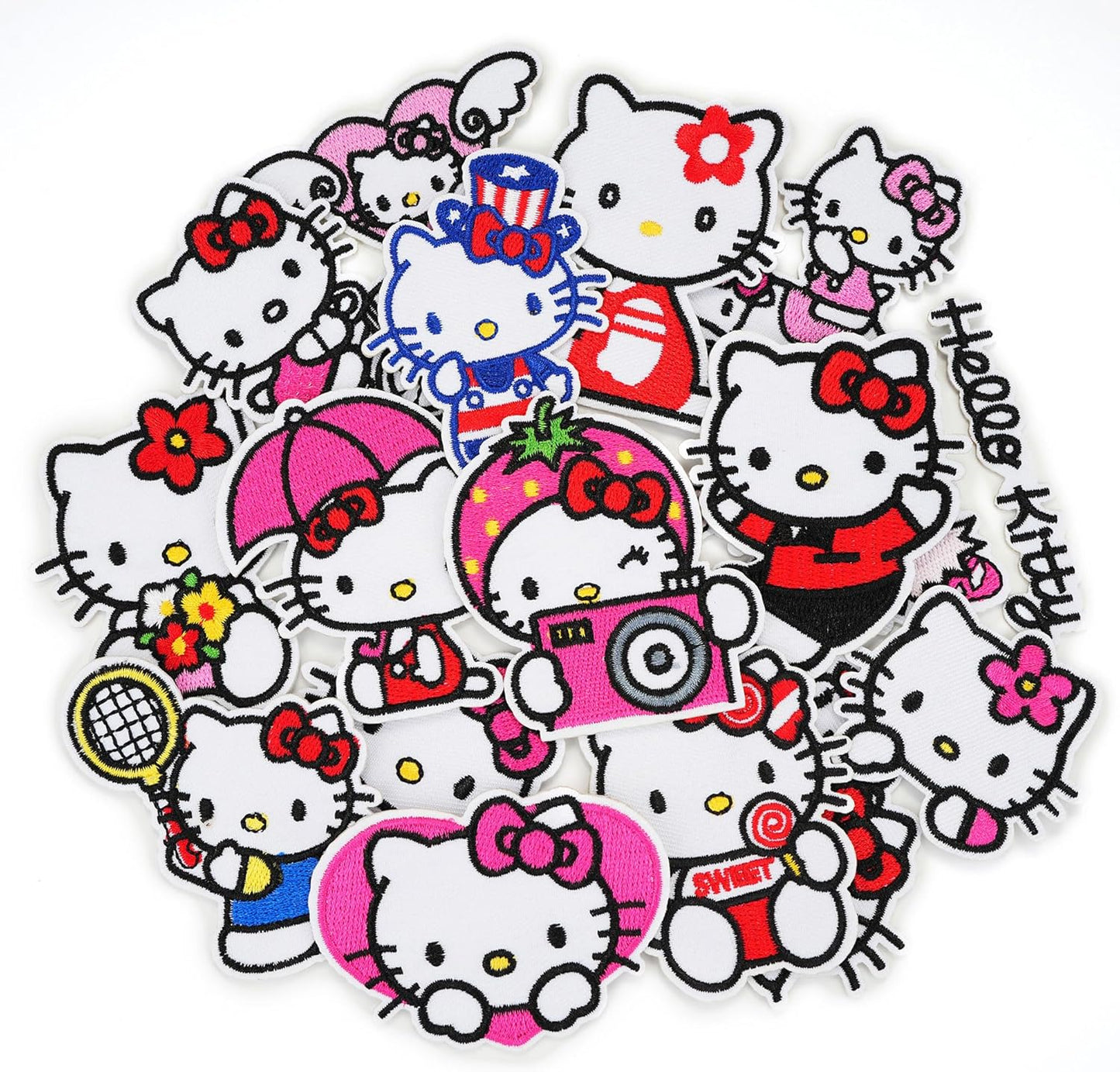 17 Pcs Cute Cartoon Cat Patches - Iron On Embroidered Veteran Patches