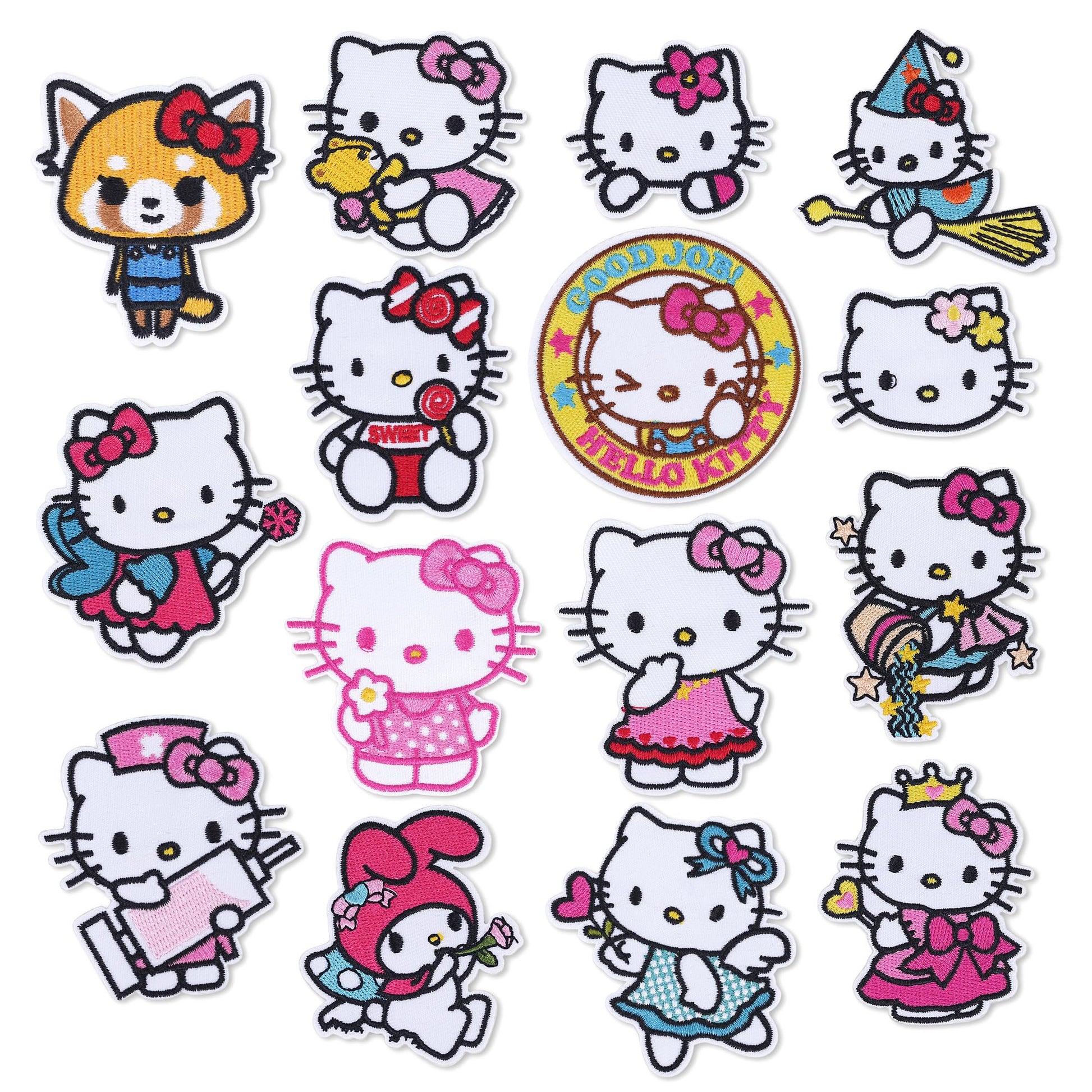 17 Pcs Cute Cartoon Cat Patches - Iron On Embroidered Veteran Patches