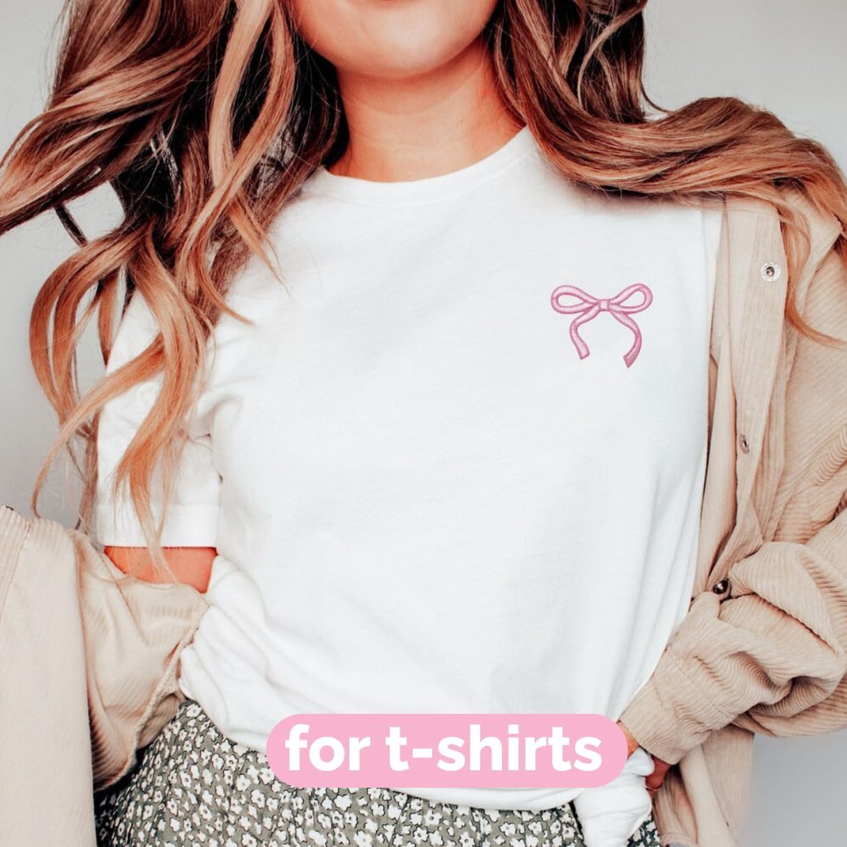 18 Pcs Bow Patches - Pink Iron On Embroidered Veteran Patches