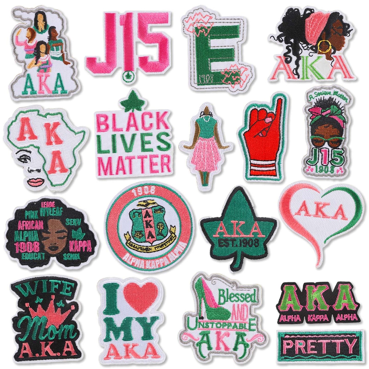 18 Pcs Zeta Phi Beta Patches - Sorority Embroidered Veteran Patches