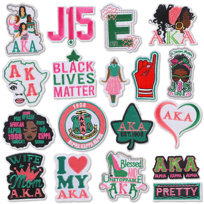 18 Pcs Zeta Phi Beta Patches - Sorority Embroidered Veteran Patches