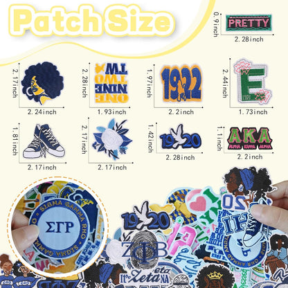 18 Pcs Zeta Phi Beta Patches - Sorority Embroidered Veteran Patches