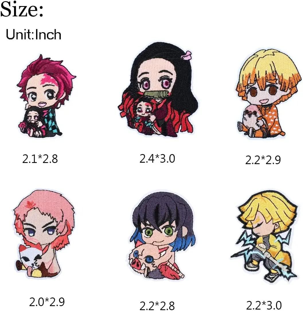 19 Pcs Anime Patches - Embroidered Iron On Set Veteran Patches