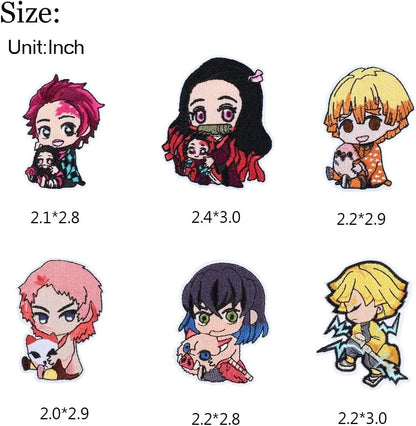 19 Pcs Anime Patches - Embroidered Iron On Set Veteran Patches