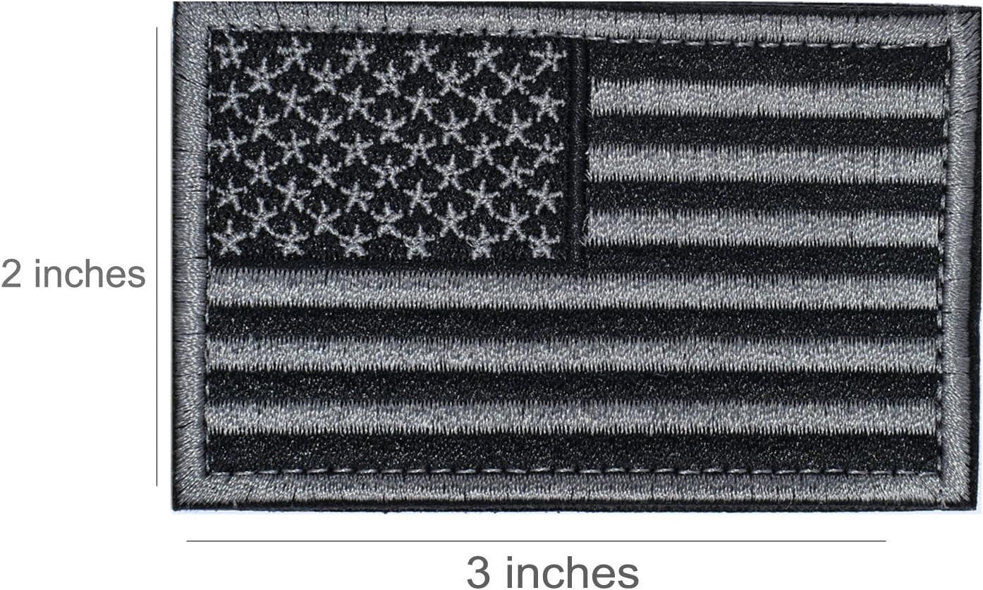 2 Pcs Tactical USA Flag Patches - Black & Gray Veteran Patches