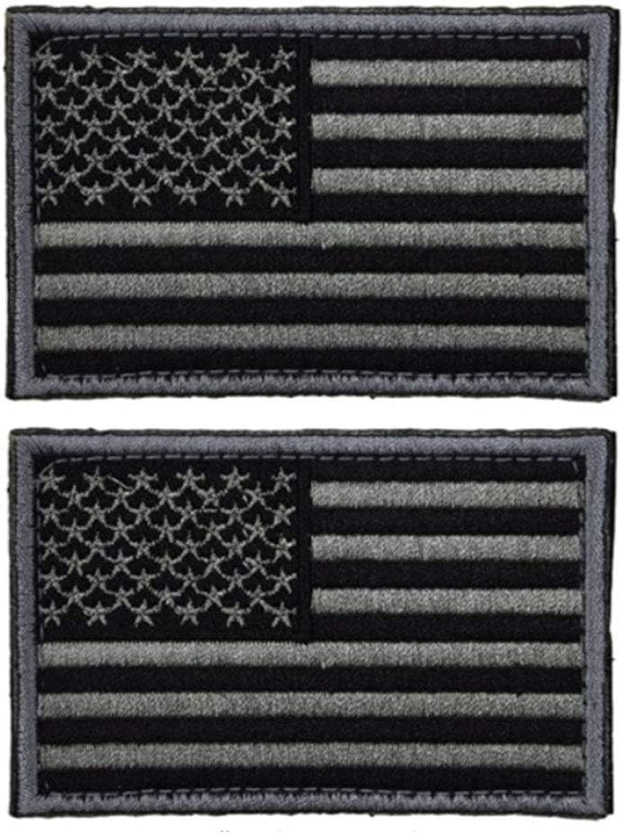 2 Pcs Tactical USA Flag Patches - Black & Gray Veteran Patches