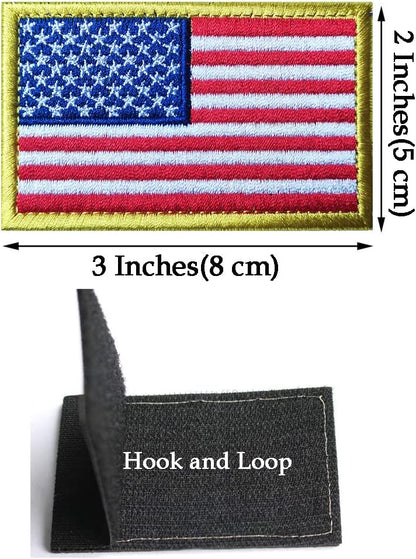 2 Pcs US Flag Patches - Tactical Military Morale Veteran Patches