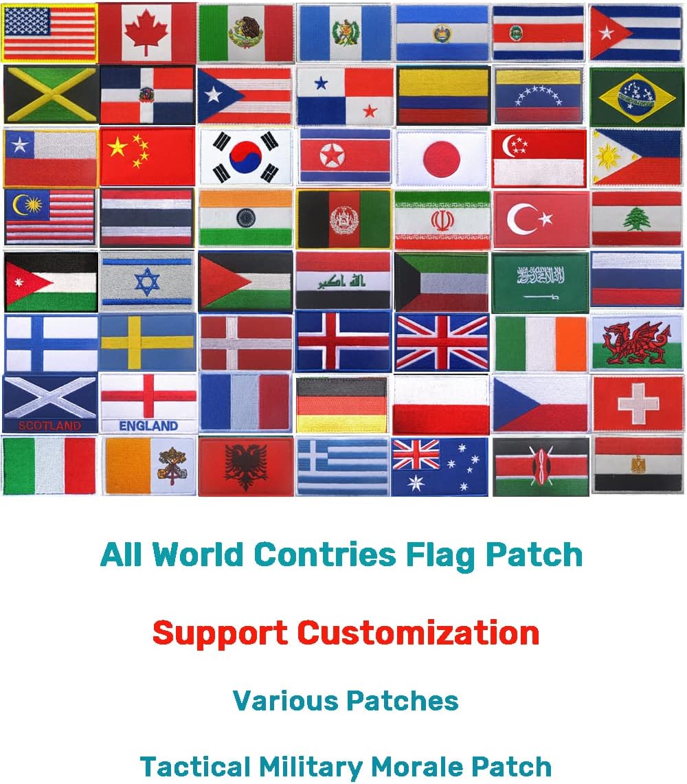 2 Pcs US Flag Patches - Tactical Military Morale Veteran Patches