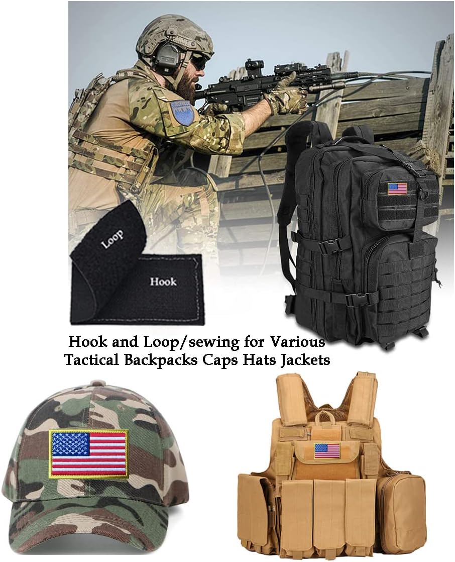 2 Pcs US Flag Patches - Tactical Military Morale Veteran Patches