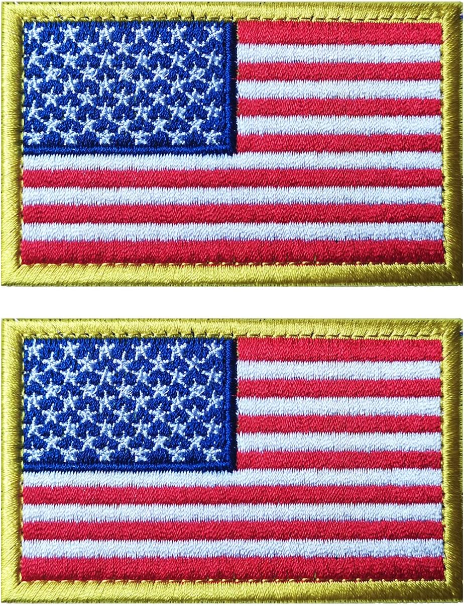 2 Pcs US Flag Patches - Tactical Military Morale Veteran Patches