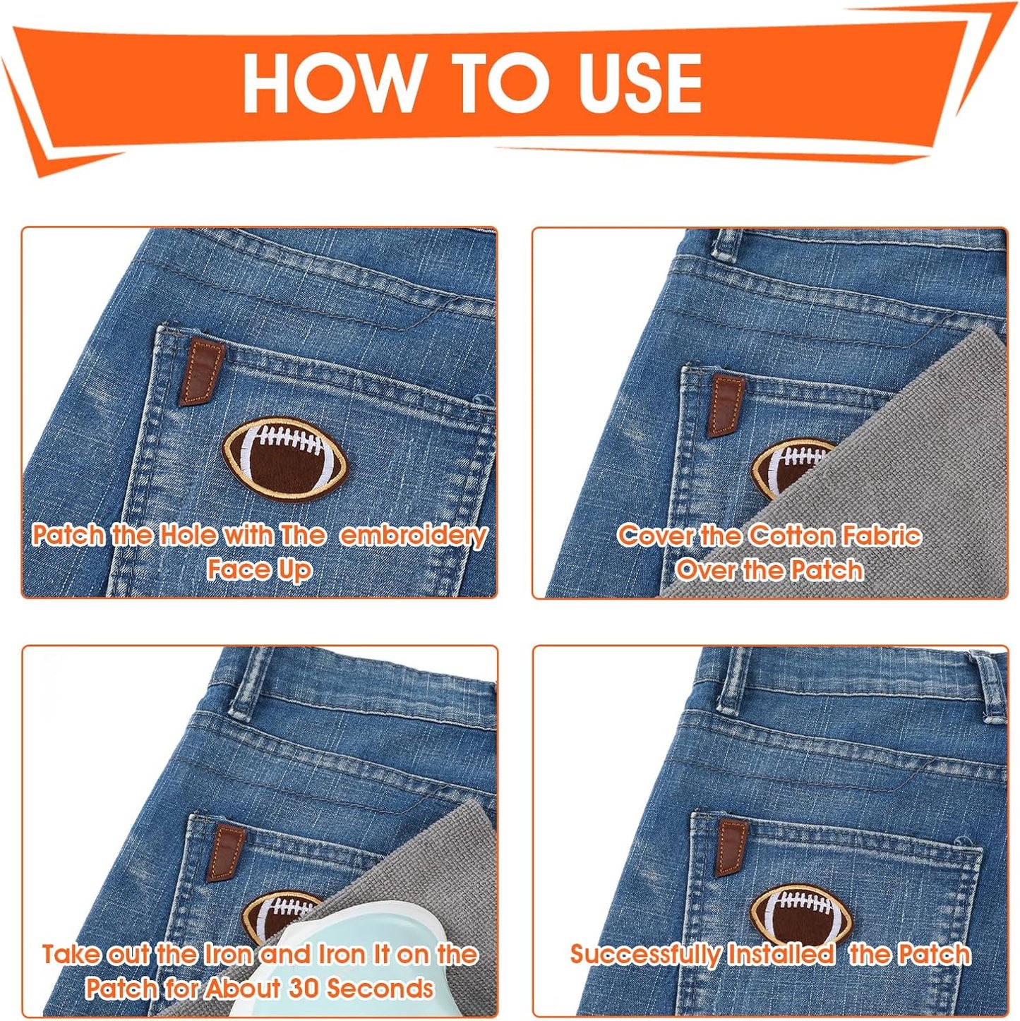 20 Pcs Ball Sports Patches - Football Basketball Veteran Patches