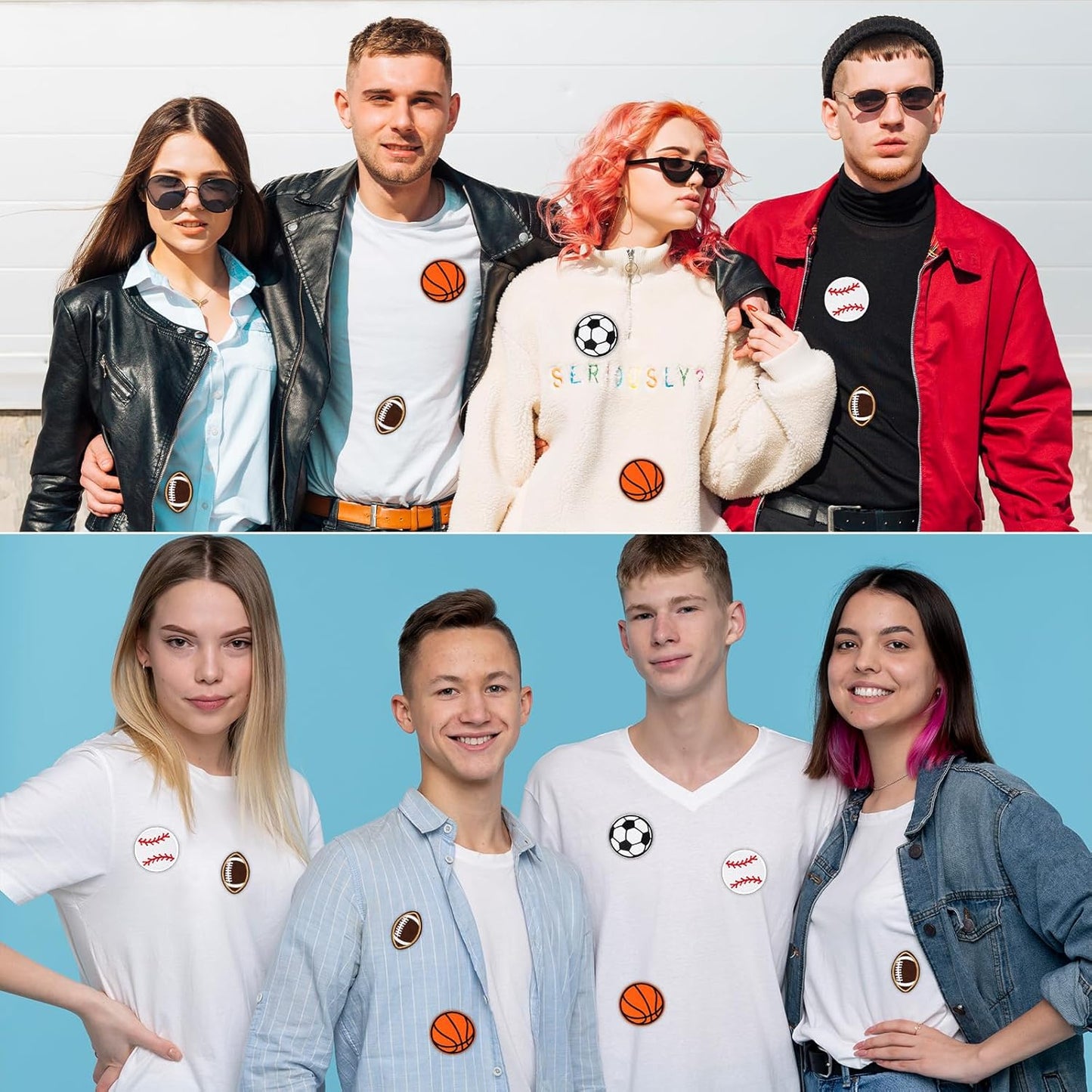 20 Pcs Ball Sports Patches - Football Basketball Veteran Patches