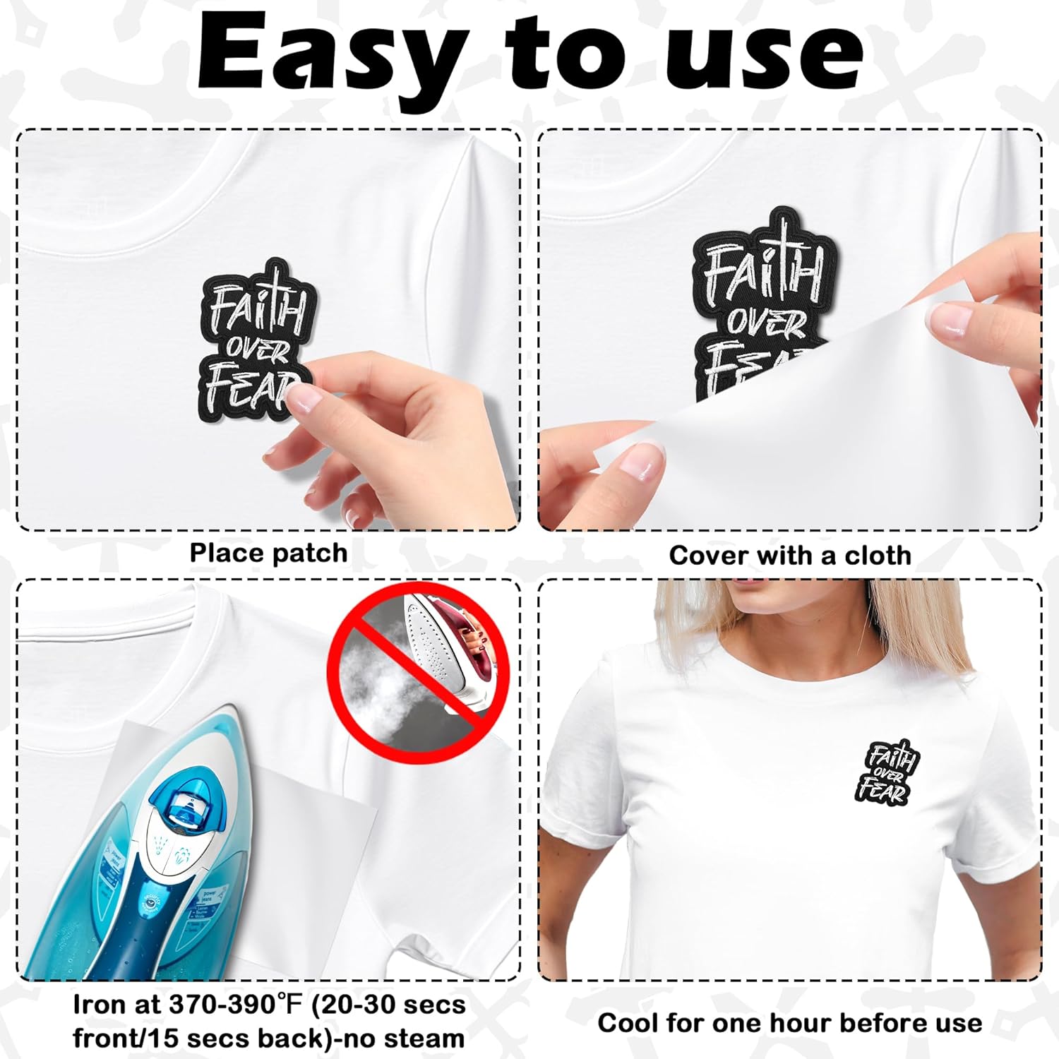 20 Pcs Christian Patches - Religious Bible Verse Veteran Patches