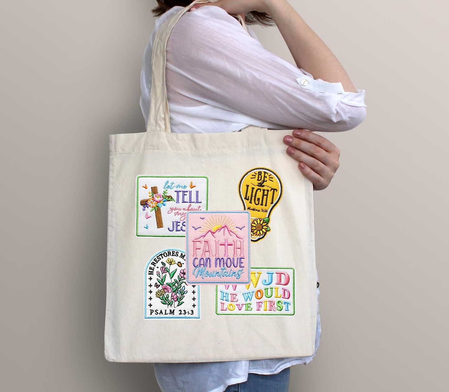 20 Pcs Faith Iron On Patches - Christian Religious Veteran Patches