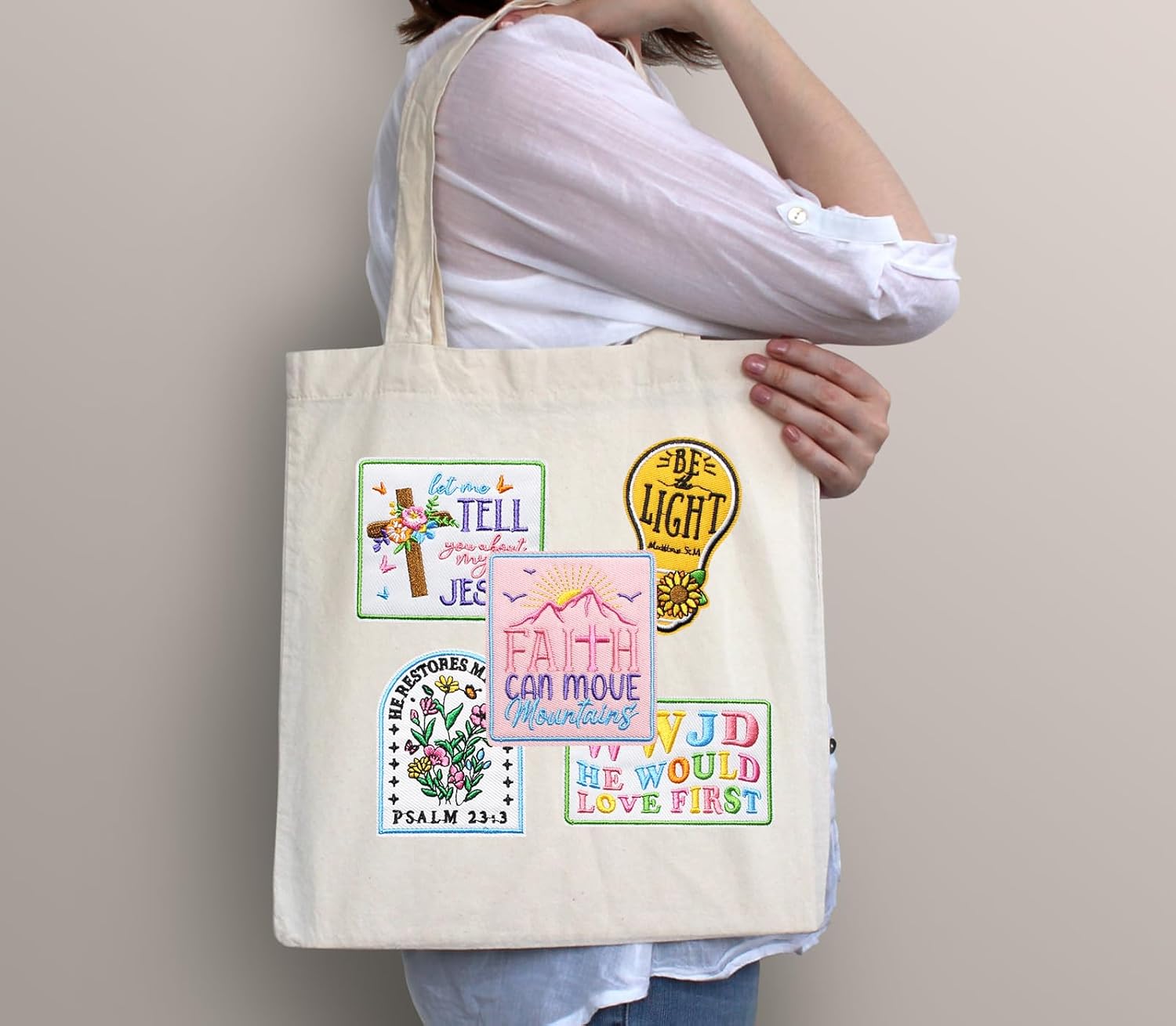 20 Pcs Faith Iron On Patches - Christian Religious Veteran Patches