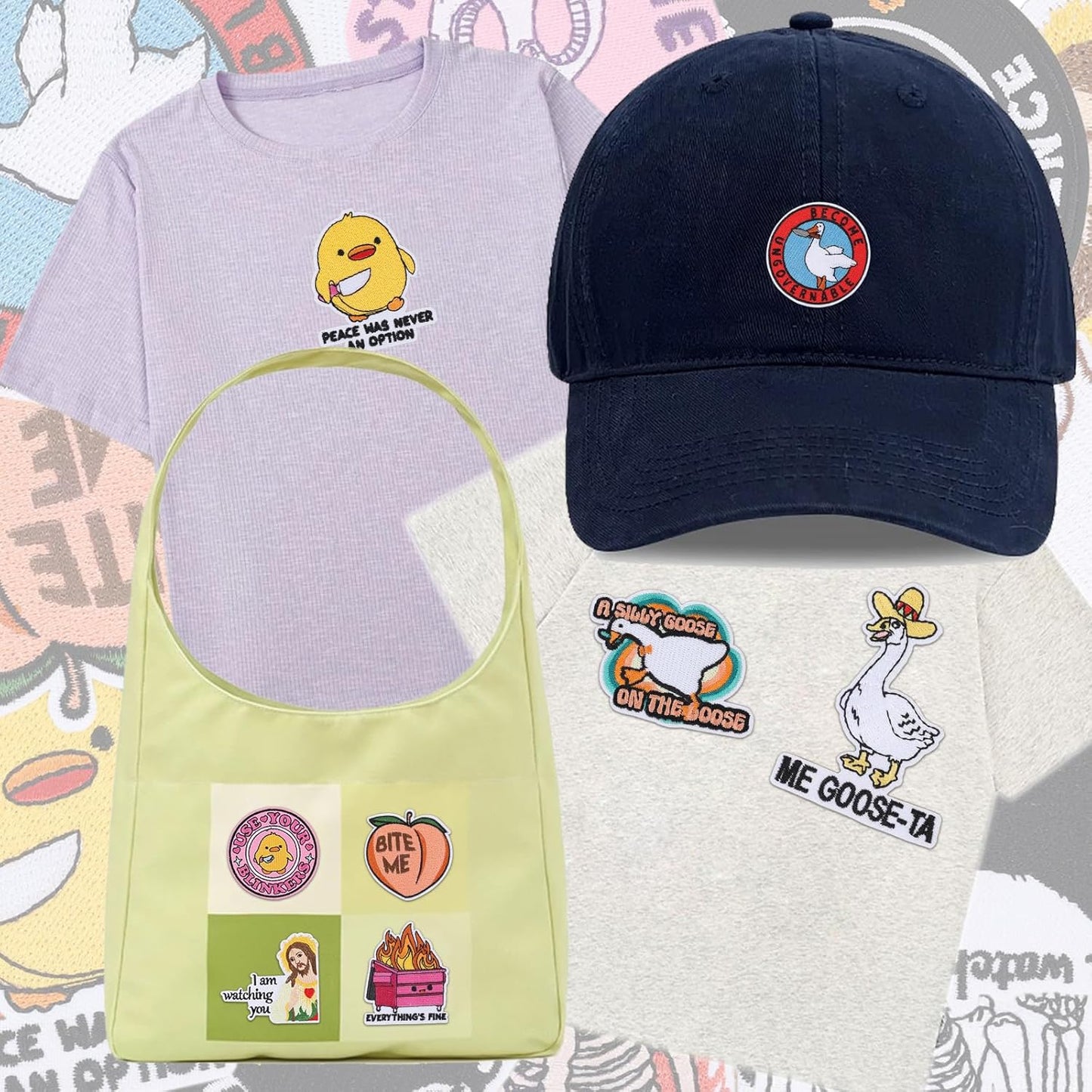 20 Pcs Funny Meme Patches - Cool Embroidered Set Veteran Patches