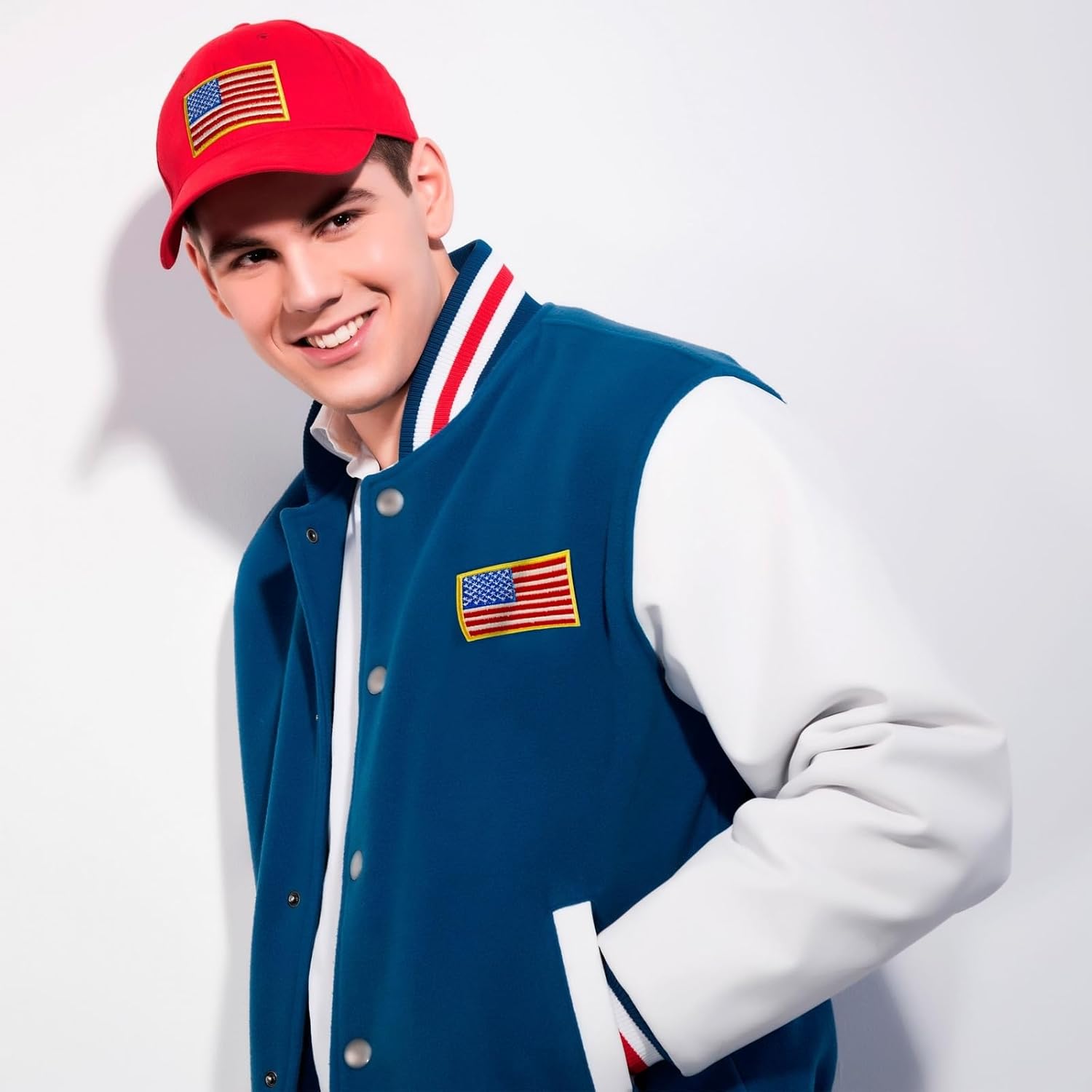 24 Pack American Flag Patches - 3x2" Embroidered Veteran Patches