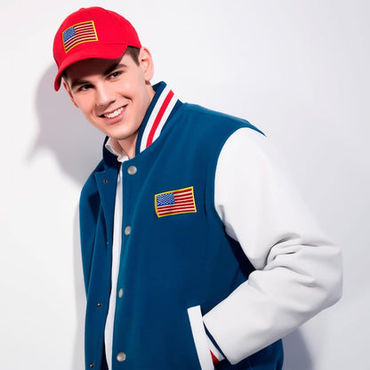 24 Pack American Flag Patches - 3x2" Embroidered Veteran Patches