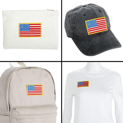 24 Pack American Flag Patches - 3x2" Embroidered Veteran Patches