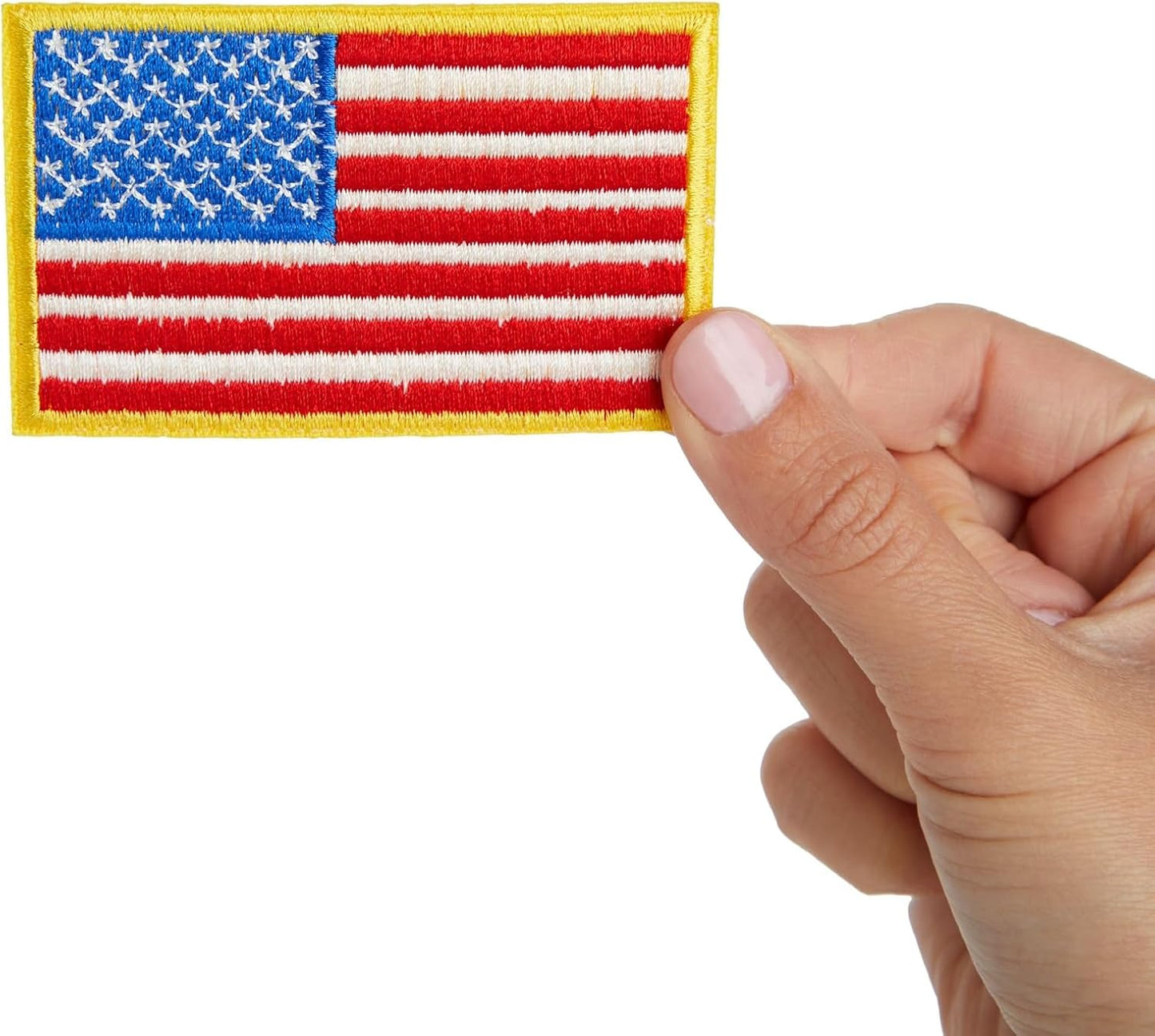 24 Pack American Flag Patches - 3x2" Embroidered Veteran Patches
