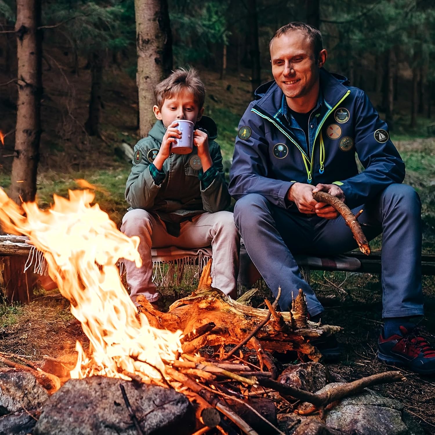 24 Pcs Camping Patches - Adventure Outdoor Hiking Veteran Patches