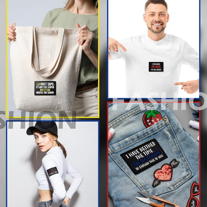 24 Pcs Funny Sayings Patches - Hook & Loop Set Veteran Patches