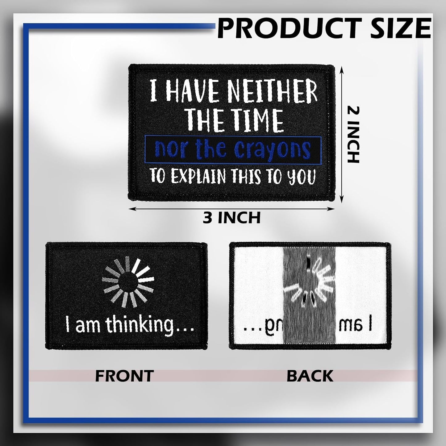 24 Pcs Funny Sayings Patches - Hook & Loop Set Veteran Patches