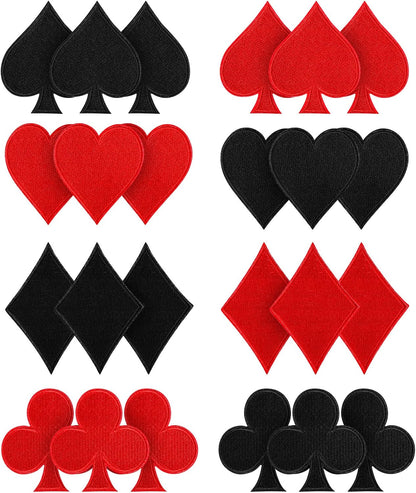 24 Pcs Play Cards Iron On Patches - Poker Las Vegas Veteran Patches