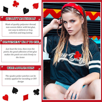 24 Pcs Play Cards Iron On Patches - Poker Las Vegas Veteran Patches