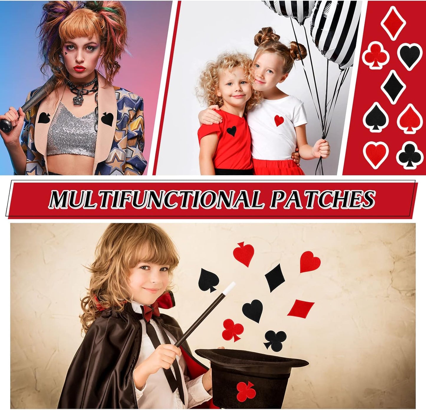 24 Pcs Play Cards Iron On Patches - Poker Las Vegas Veteran Patches