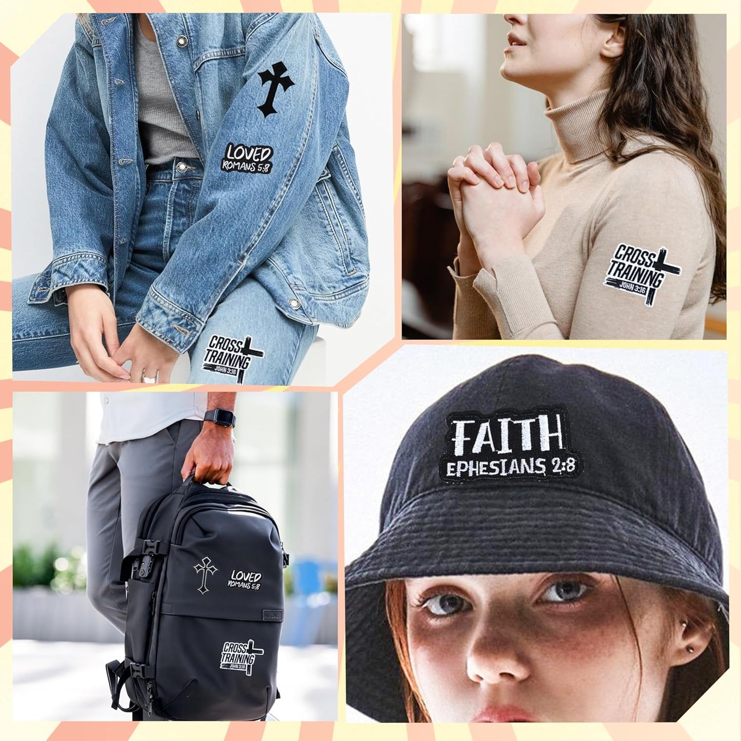 30 Pack Christian Patches - Bible Verse Religious Veteran Patches