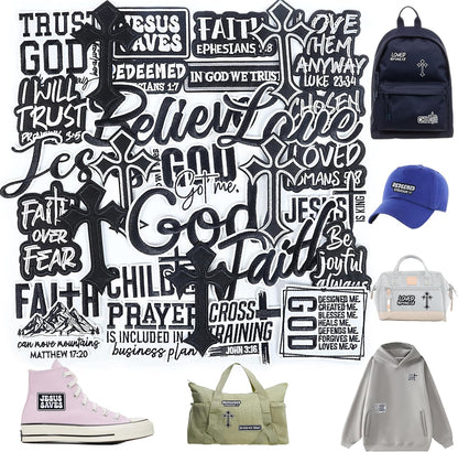 30 Pack Christian Patches - Bible Verse Religious Veteran Patches