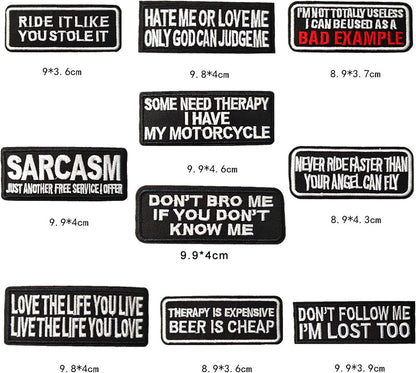 36 Pcs Funny Phrases Patches - Motorcycle Biker Veteran Patches