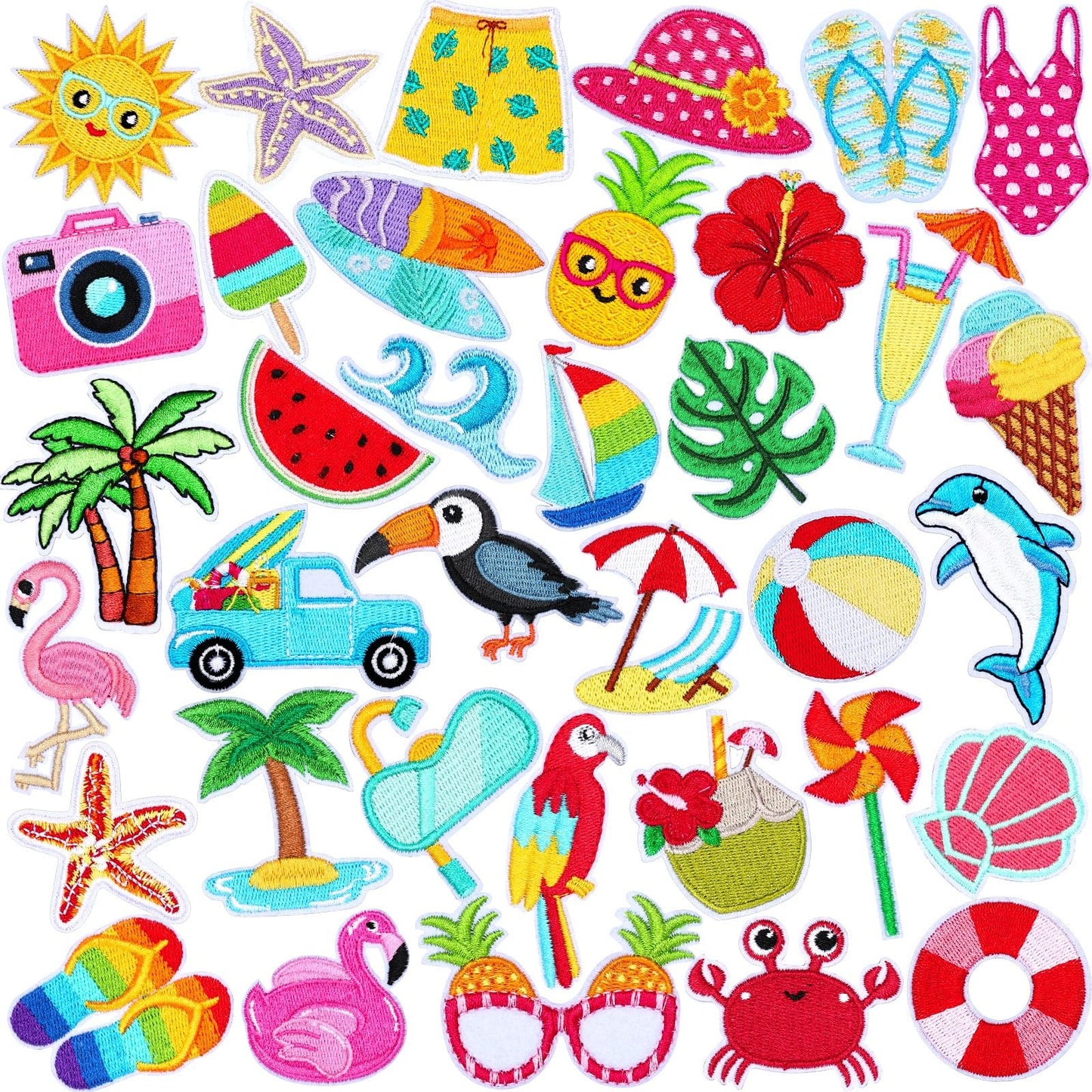 36 Pcs Mardi Gras Iron On Patches - Embroidered Veteran Patches