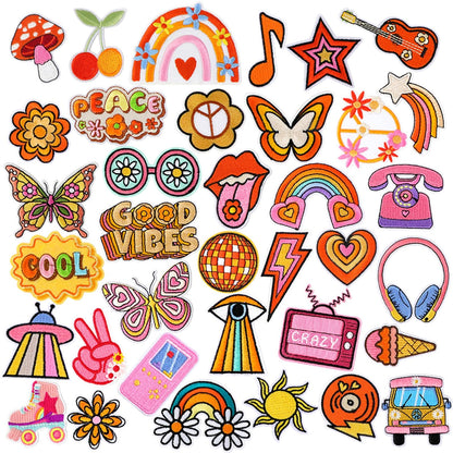 36 Pcs Mardi Gras Iron On Patches - Embroidered Veteran Patches