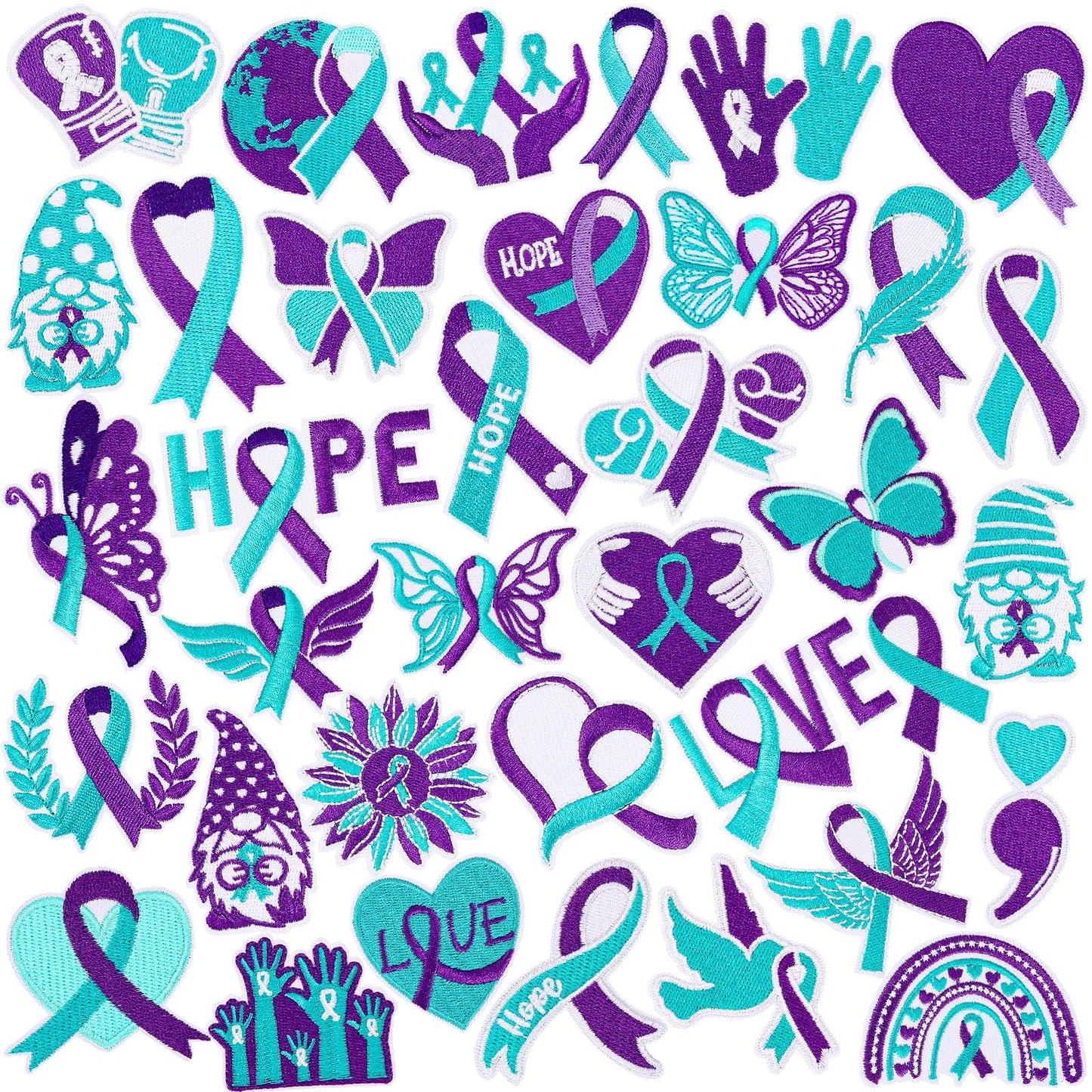 36 Pcs Mardi Gras Iron On Patches - Embroidered Veteran Patches