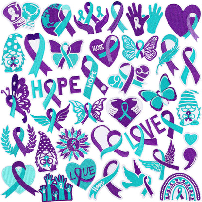 36 Pcs Mardi Gras Iron On Patches - Embroidered Veteran Patches