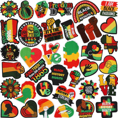 36 Pcs Mardi Gras Iron On Patches - Embroidered Veteran Patches