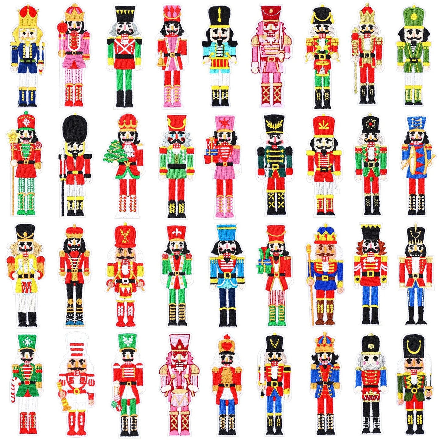 36 Pcs Mardi Gras Iron On Patches - Embroidered Veteran Patches