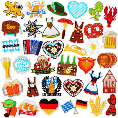 36 Pcs Mardi Gras Iron On Patches - Embroidered Veteran Patches