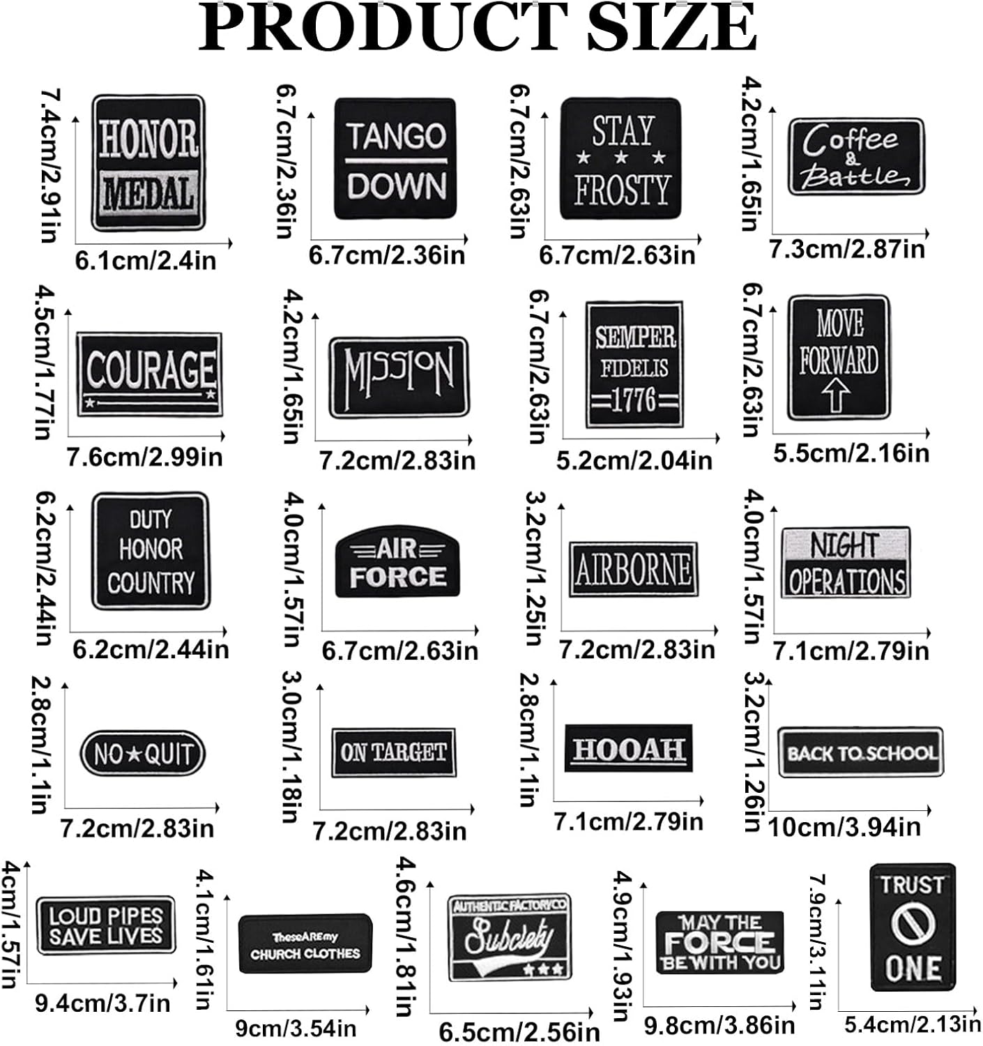 36 Pcs Motorcycle Phrases Patches - Biker Slogan Veteran Patches