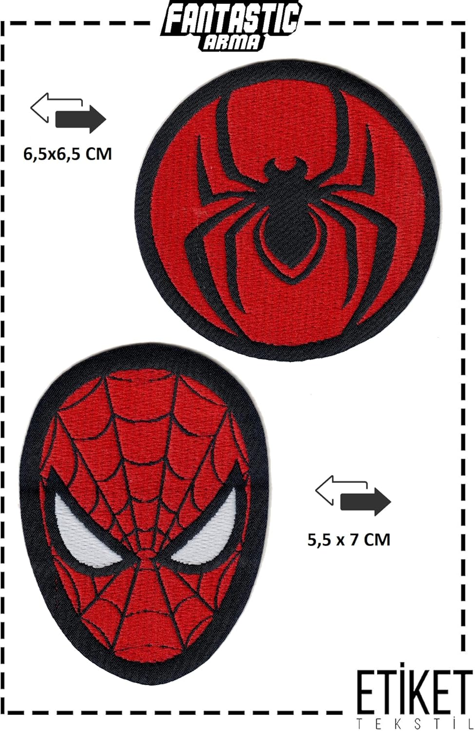 4 Pack Spider Patches - Iron On Embroidered Applique Veteran Patches