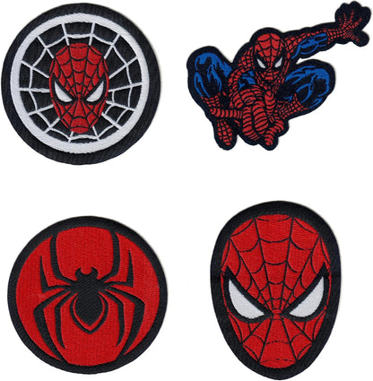 4 Pack Spider Patches - Iron On Embroidered Applique Veteran Patches
