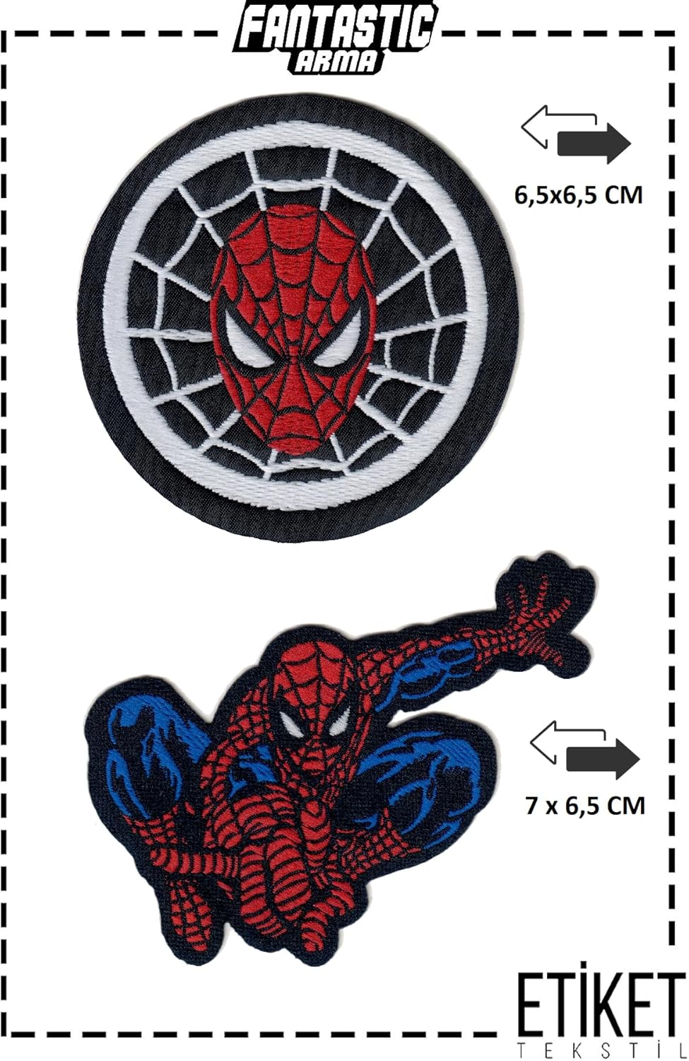 4 Pack Spider Patches - Iron On Embroidered Applique Veteran Patches