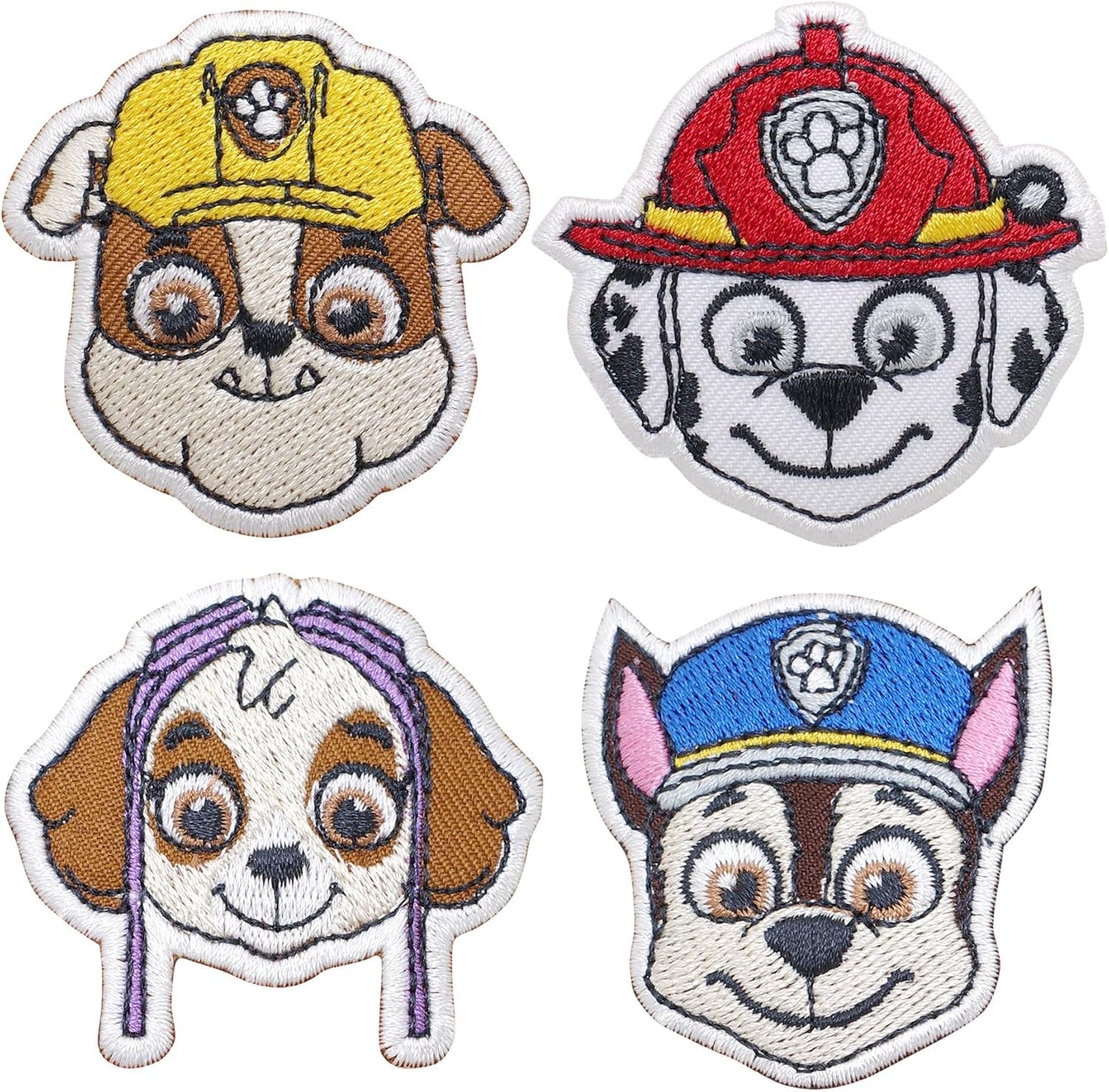 4 Pcs Paw Cartoon Patches - Iron On Embroidered Veteran Patches