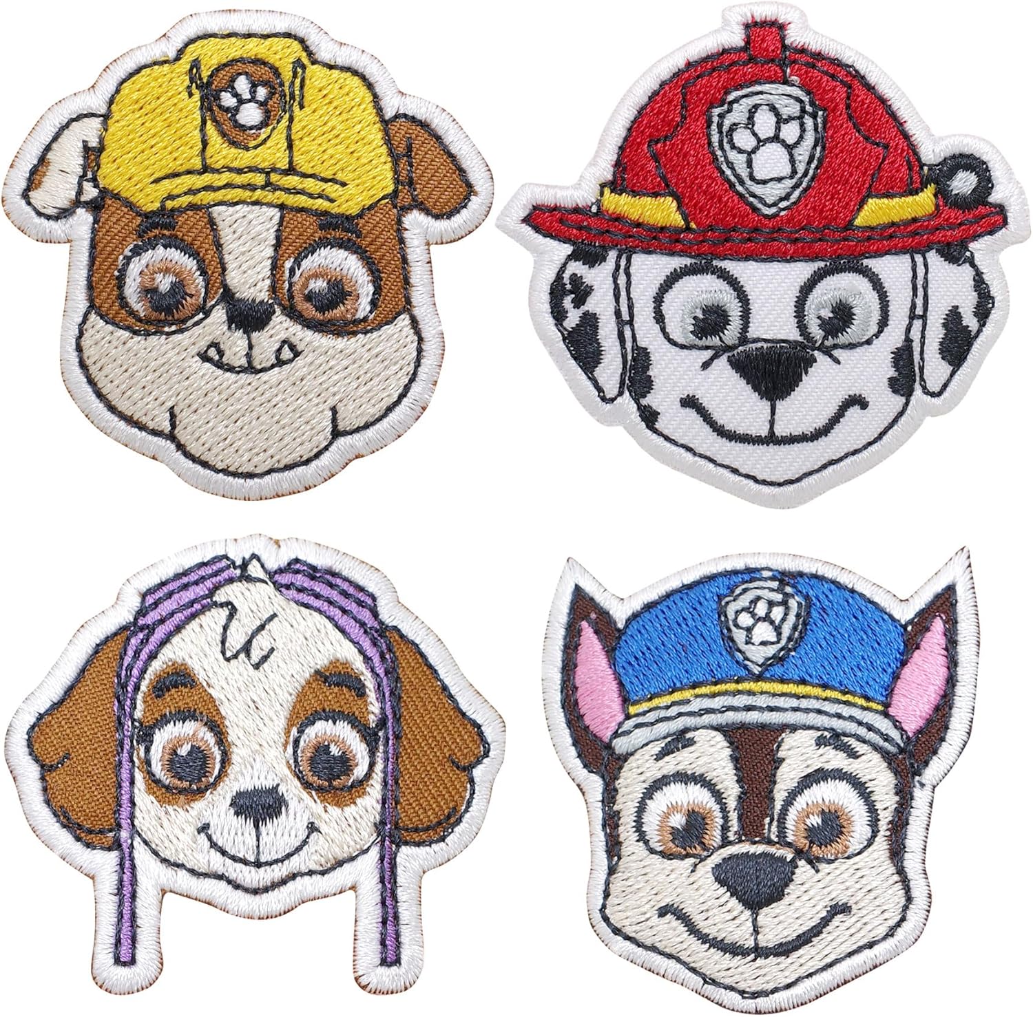 4 Pcs Paw Cartoon Patches - Iron On Embroidered Veteran Patches