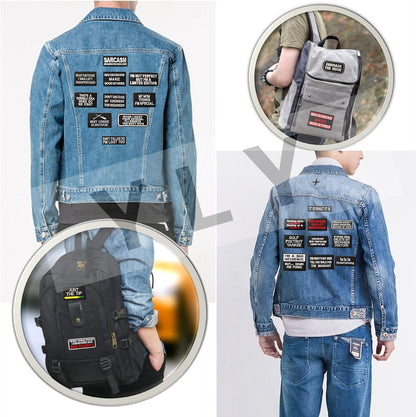 40 Pcs Funny Slogan Patches - Motorcycle Biker Veteran Patches